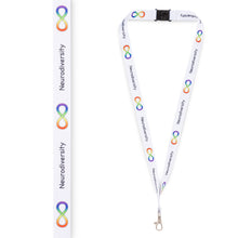 Load image into Gallery viewer, white neurodiversity lanyard
