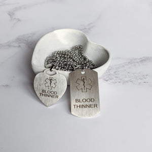 Blood Thinner Medical Alert Dog Tags