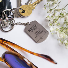 Load image into Gallery viewer, never give up keyring
