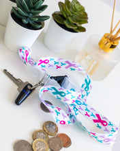 Load image into Gallery viewer, cancer ribbon lanyard
