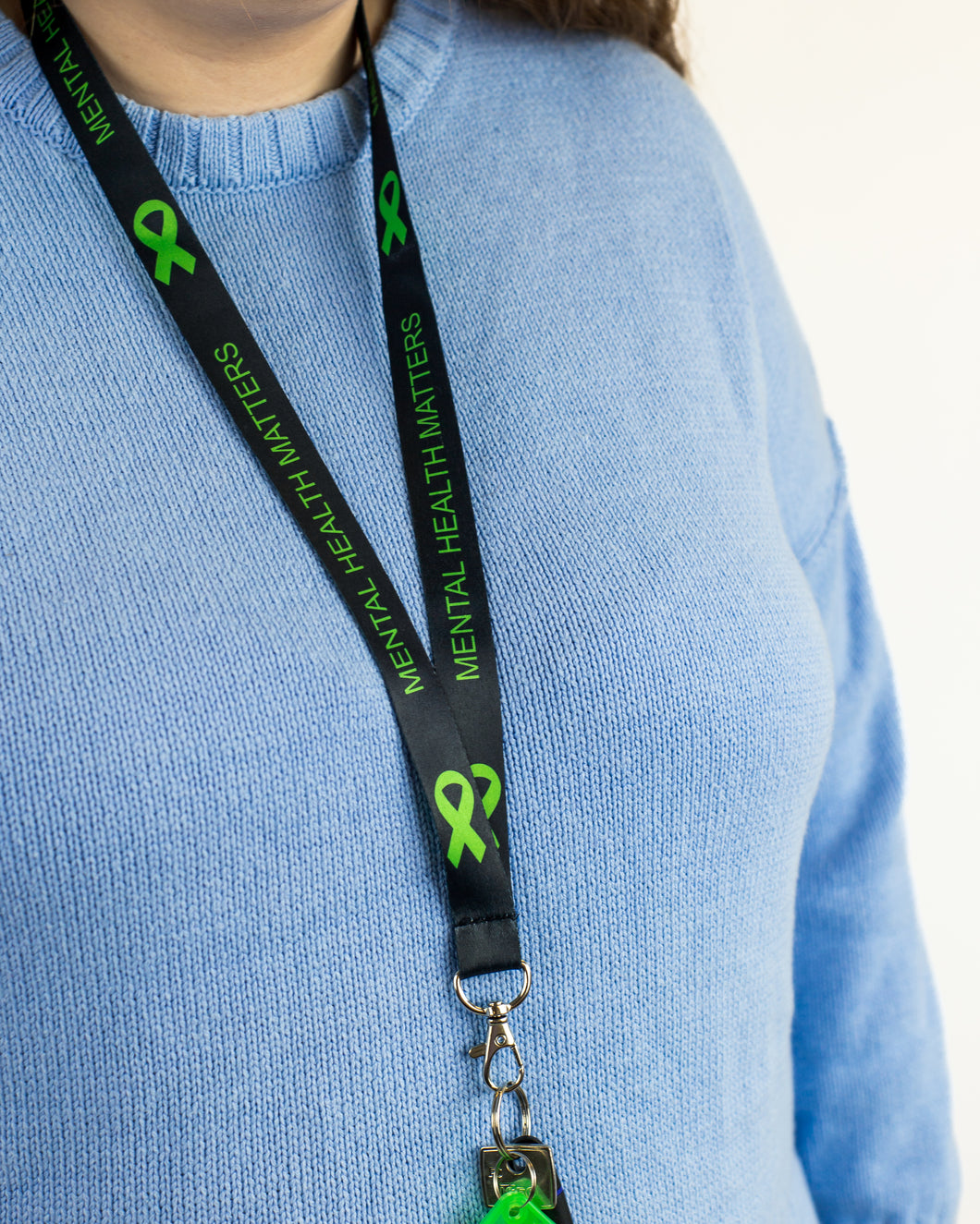 mental health matters lanyard black