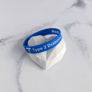 Type 2 Diabetes medical awareness bracelet