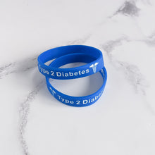 Load image into Gallery viewer, Diabetes type 2 wristband Blue
