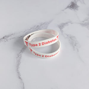 White Diabetes type 2 wristband