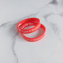 Load image into Gallery viewer, Red Diabetes type 2 Wristband

