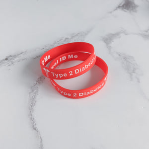 Red Diabetes type 2 Wristband