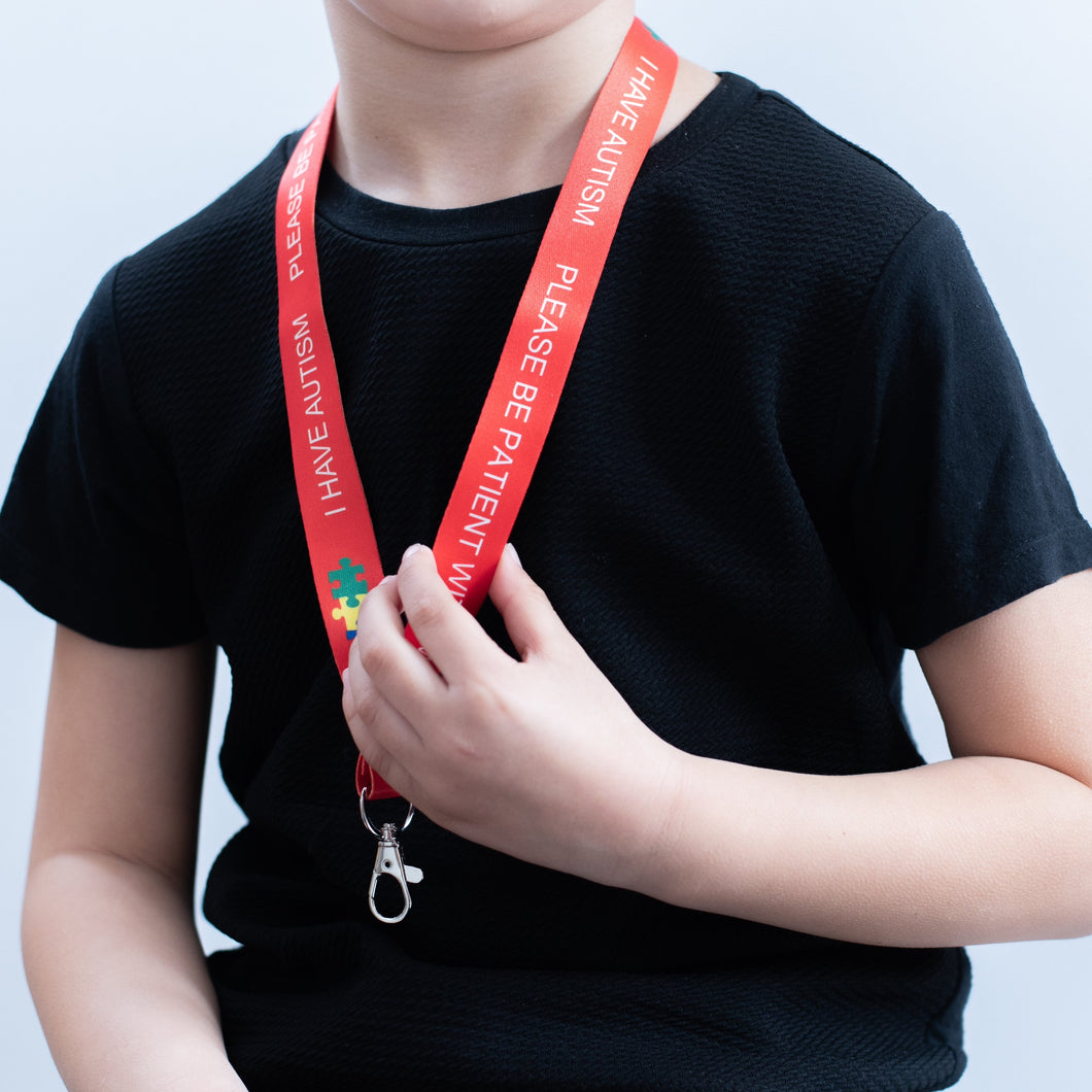I Have Autism Children's Lanyard - Red