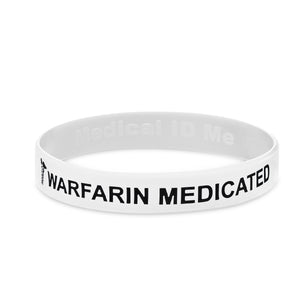 white warfarin wristband