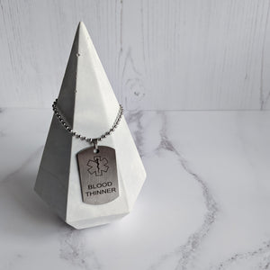 Blood Thinner Medical Alert Dog Tags