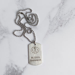 Blood Thinner Medical Alert Dog Tags